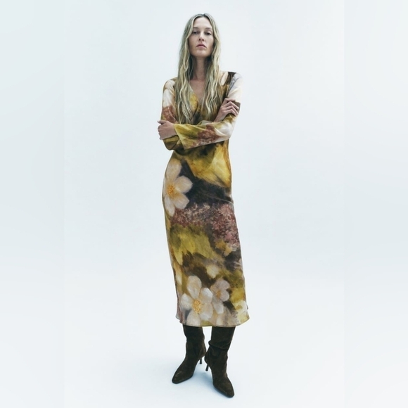 Zara Dresses & Skirts - Zara satin floral maxi dress